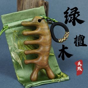 Handmade Green Sandalwood Comb Whole Wood Natural Unvarnished Head Scalp Massage Gift Comb for Personal Grooming And Care