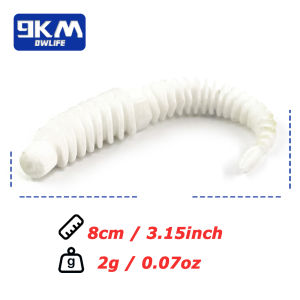 9KM 10Pcs Soft Plastic Lure Bass Worm Baits Fishing Lure Swimbaits for Ned Rig Hook Saltwater