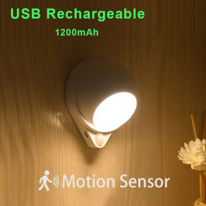 Rechargeable Wall Lamp USB Charging LED Night Light Wall Light Human Motion Sensor Sconce Inddor Lighting Bedroom Living Room