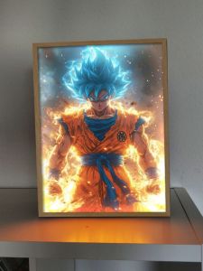 Dragon Ball Light Painting Boys Anime Dragon Ball Super Sun Wukong Hand Office Peripheral Poster Hanging Painting Luminous Photo Frame Light Painting