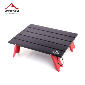 Widesea Camping Mini Portable Foldable Table Ultra Light Folding Computer Bed Desk for Outdoor Picnic Barbecue Tours Tableware
