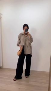 Niki Shirt - Kemeja Oversize 2 Pocket - Kemeja Linen - Crinkle Linen Shirt - Kemeja lengan panjang