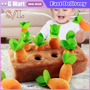 Pet Carrot Plush Toys Interactive Tooth Cleaning Toy Plush Vegetable Field Chew Toy Sniff Training Hidden Food Toys Dog Toys Plush Dog Toys Carrot Pulling Interactive Training Toys for Small Medium Dogs Cats Bite Resistant Puppy Chew Toy Pet supplies