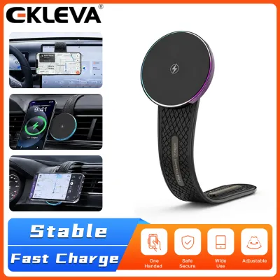 EKLEVA Car Wireless Charger Stand Bracket Car Phone Holder Mount Fast Charging Station for iPhone 17 16 15 14 Pro Max Macsafe