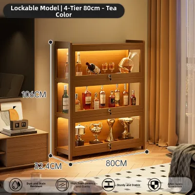 ZHUSHANXIA | Illuminated lockable acrylic display case for figurines models toys trophies multi-layered storage and display rack