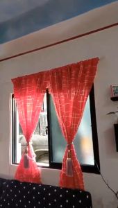 Red Heart Curtain Flower Design Kurtina for Window Home Decor Online Shop Elegant Printed Curtain for Window Door Bedroom Outdoor Door Home Decor Curtain Semi Cotton 100*210CM 1Pcs Home Decorations Kurtina
