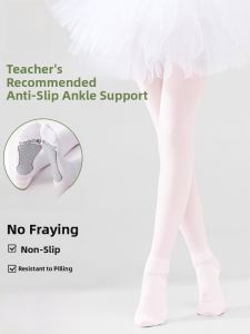 MiiOW | Anti-Slip Dance Socks For Girls Practice Performance Examination Grade Special Spring Summer White Base Pantyhose Children