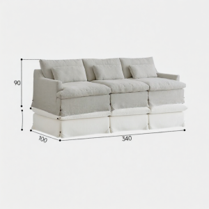 SHENGNIWEIER | Ghế Sofa Kiểu Cổ Điển Bọc Vải Linen Có Thể Tháo Lắp