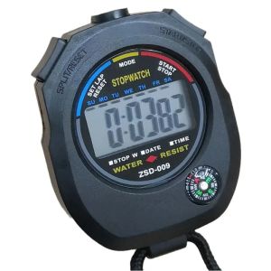 Accurate Waterproof Digital Stopwatch Handheld Professional with Wristband LCD Sports Stopwatch 24H Clock Watch