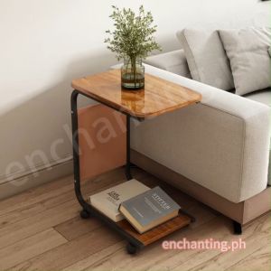 Movable Side table with storage bag Stable for Laptop for Coffee table Corner table Square table Beside sofa Bedside