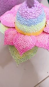 เม็ดโฟมสีพาสเทล สีพื้นขนาดโฟม3-4มิล สีสวยหลากสีสดใส อุปกรณ์ตกแต่งของขวัญวันเกิด วันปัจฉิมหนักถุงละ15กรัม