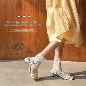 ถูกฝังผ่อนใหม่ ผ้าลูกไม้ตาข่าย พื่อป้องกันสาวเซ็กซี่ ถุงเท้ายาว นุ่ม การ์ตูน ถุงเท้าโกธิคโลลิต้า ถูกล้านผ่อน