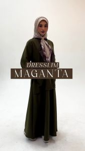 Rabbani - Dresslim Wanita Dewasa Lengan Panjang Maganta