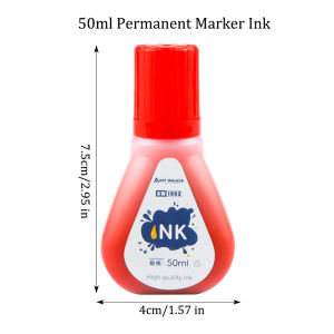 1box 50ml Permanent Marker InkOily Quick-Drying Waterproof And Non-FadingNon-Erasable Marker Ink RefillRed Blue Black