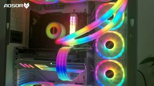 Cover Ống Tản Nhiệt Nước All In One Coolmoon AOSOR ST350 / ST390 Led ARGB - Đồng Bộ Hub và Mainboard