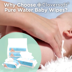❤️ Cloversoft Official 99% Pure Water Unbleached Bamboo Organic Baby Wipes [70 sheets]