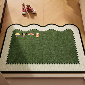 Absorbent Irregular Sisal Imitation Green Door Mat