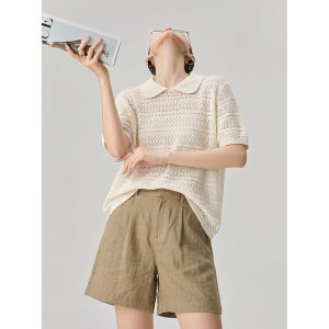 GULILI | Korean Style Doll Collar Lace Hollow Out Loose Short Sleeve T Shirt Summer