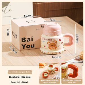 Mr.Snail | Cốc Sứ Dung Tích Lớn Có Nắp
