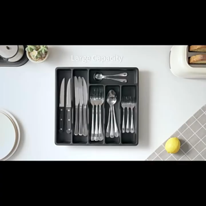Cutlery Fork And Spoon Organizer With Cover Cutlery Organizer Cutlery Divider Utensil Storage Box