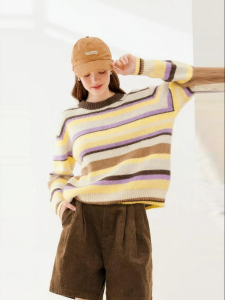 SEIFINI | College Style Colorful Striped Sweater
