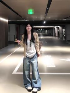 Áo Len Cardigan Dệt Kim Cổ Chữ V Mỏng Dài Tay Phong Cách Hàn Quốc Cho Nữ Mùa Thu Xuân Thường Ngày Áo Khoác Ngoài Mềm Mại