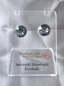 [D.T.C Crystals] Swarovski SilverNight Earstuds