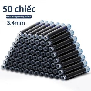Bộ 50 Bút Máy Hộp Mực Nạp Lại 4 Màu Dùng Một Lần Đường Kính 3.4mm/2.6mm Dành Cho Trường Học Và Văn Phòng Đồ Dùng Văn Phòng Phẩm