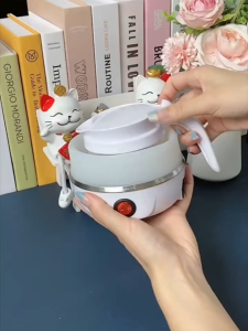 Foldable Electric Kettle 400W Fast Boil Dual Voltage Travel Kettle Silicone Collapsible Portable Water Boiler Camping