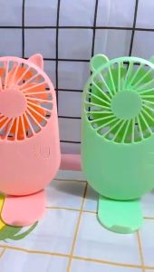 Kipas Angin Portable 2 IN 1 Cute Pocket Mini Fan USB Cooling Fan Desktop Hand Held Mini Summer Holder Phone Multifungsi Murah PST