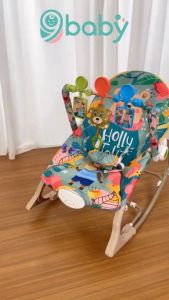 Ghế rung thư giãn kiêm bập bênh 2 trong 1 kèm nhạc trắng cho bé từ sơ sinh tới 4 tuổi mẫu Gấu Holly