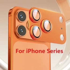 Anti-fingerprint Armor Camera Lens Protector for iPhone 17 Pro 17 Pro Max Aluminum Metal Ring Lens Tempered Glass Film Case Cap