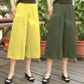 Lieoyuarn | Loose Breathable Cotton Linen Culotte Pants. 