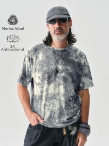 Round Neck Merino Wool Hand-dyed T-shirt Antibacterial