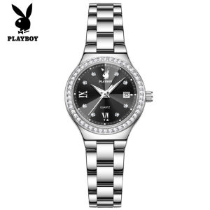 PLAYBOY watch for women fashion diamond dial elegant small dial luminous calendar with free gift box