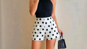MAE Casual Plain Color AND Polka Dot AND Maong Denim Blue AVAILABLE IN Regular Size AND Plus Big Size High Waist Short