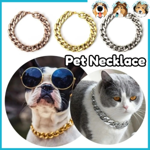 Pet Necklace Thick Gold Chain Plated Adjustable Cat Dog Collar Puppy Bulldog Training Pets Necklace