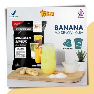 JPS Mix Banana 1 kg Bubuk Minuman Dengan Gula / Serbuk Instan Rasa Pisang