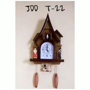 Jam Dinding Burung Kikkuk Bentuk Rumah Bandul Bergoyang Musik Melodi