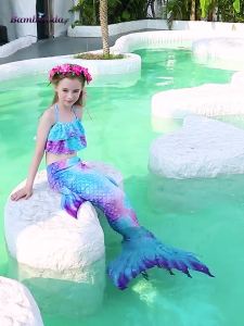 [Walson]Girls Swimming Mermaid Tail Kids Cosplay Monofin Ariel Mermaid Swimsuit for Swimming Costume Children Halloween Party Swimsuit