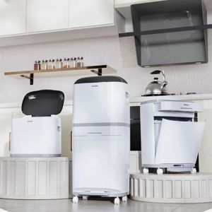 Kitchen trash can household thickened with lid large capacity foot pedal high-grade kitchen waste classification double-layer large dry-wet separation Japanese style