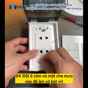 Ổ cắm chống nước Sino Vanlock S18A chính hãng - Ổ cắm điện kèm nắp che mưa chống nước ngoài trời