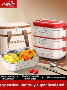 JXIEUM | 304 Stainless Steel Insulated Lunch Box Large Capacity