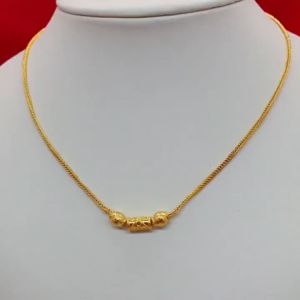 สร้อยคอทองลายสี่เสาคั่นเม็ด ความยาว 16 นิ้ว ชุบทอง ดีไซน์สวย เครื่องประดับ สร้อยแฟชั่น ใส่ได้ทุกโอกาส พร้อมส่ง