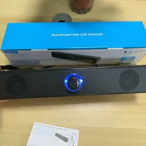 Tri-Town Computer Wired Bluetooth Speakers Audio Sound Bully Speaker Wired USB-Powered PC Speakers with 10W Stereo SoundGaming Sound-bar Speakers for PC Desktop Computer Laptop Monitor TV Desktop Long Multimedia Plug-in Card