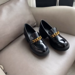 [JSJK] new square heel black shoes  Mary Jane glossy leather shoes FOR WOMEN 6cm height #8986
