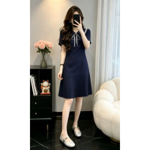 Ge·an·fei | Đầm Ngắn Mùa Hè Cổ Hải Quân Phong Cách Hàn Quốc