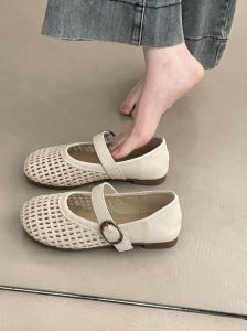 XUJIA | French Breathable Hollow Flat Mary Jane Shoes