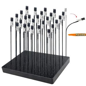 Model Painting Stand Base with 10pcs Metal Flexible Alligator Clips for Gundam Scale Model Making Tools Airbrush Crafting DIY