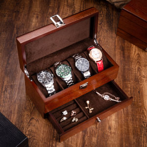 HUIYAXIU | Refined Double Layer Jewelry & Watch Storage Box